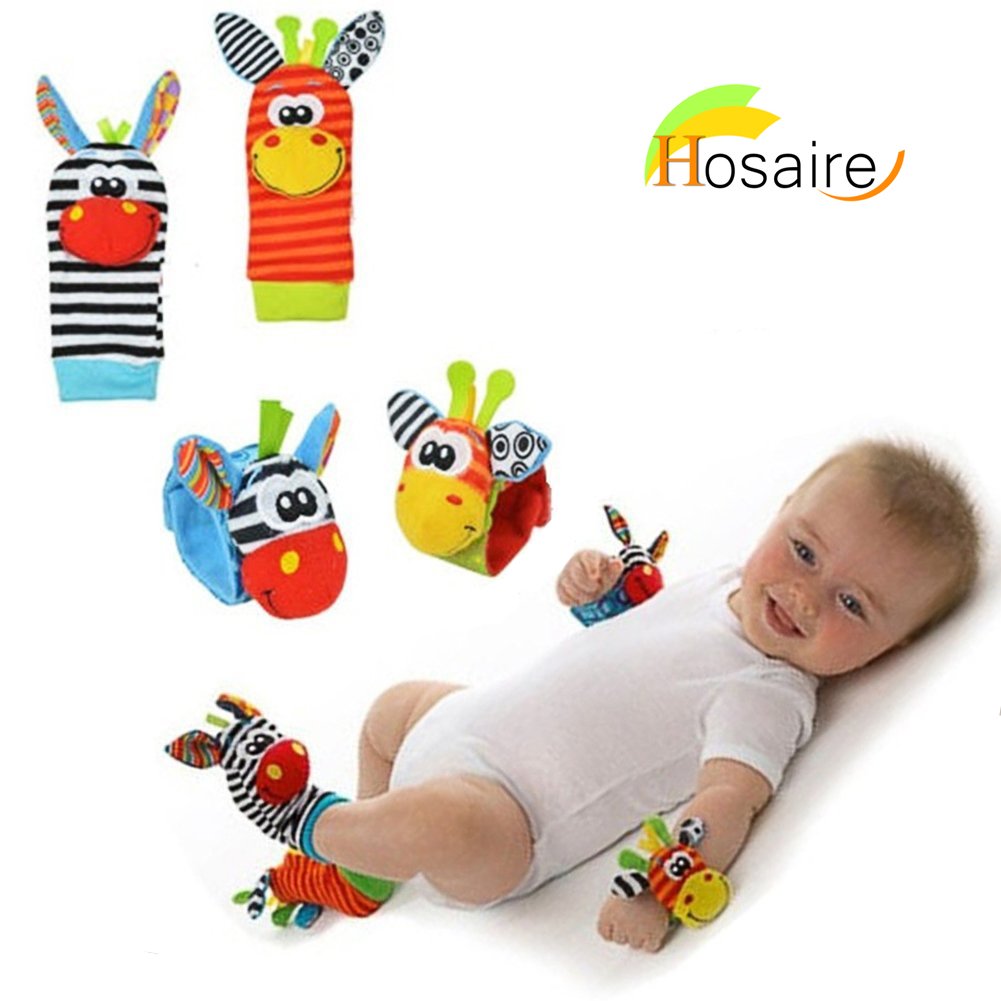 Calcetines y Muñeca para Bebé, con Juguetes, Adecuado para bebé 0-6 Meses, Sonajeros incorporados